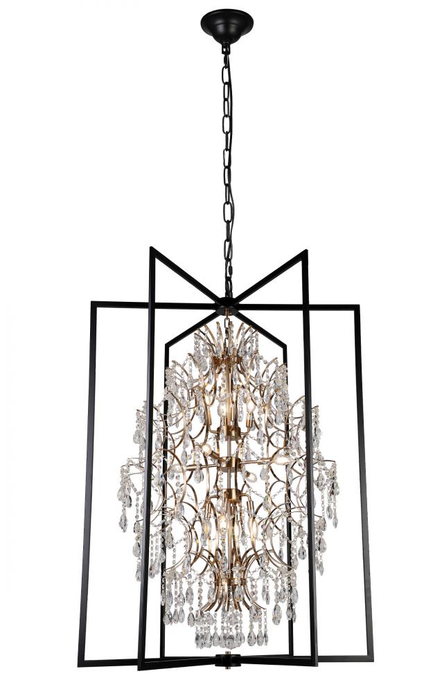 Chandelier Aged Brass / Black