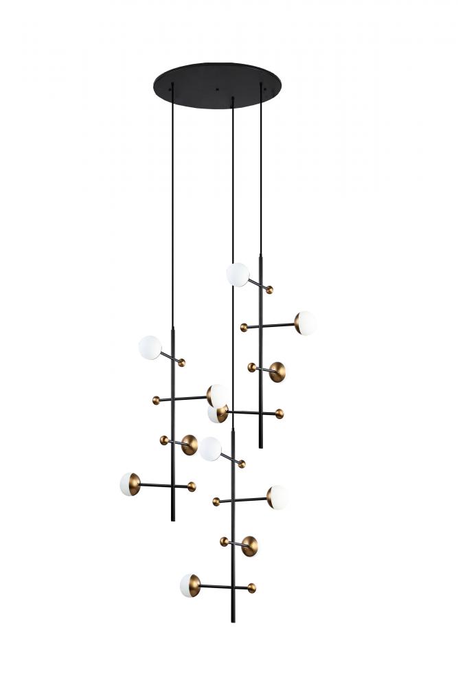 Chandelier Aged Brass / Black