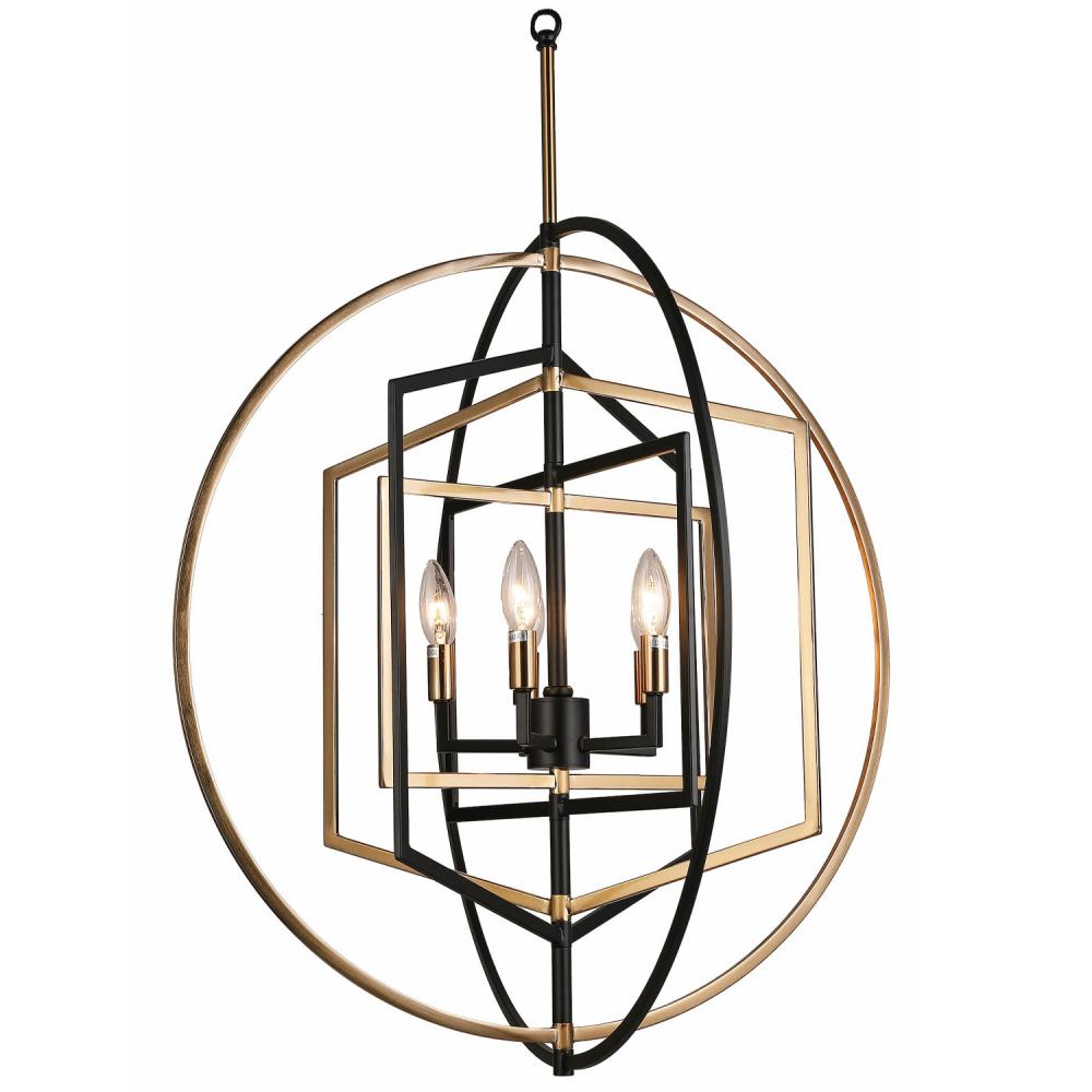 Chandelier Aged Brass / Black