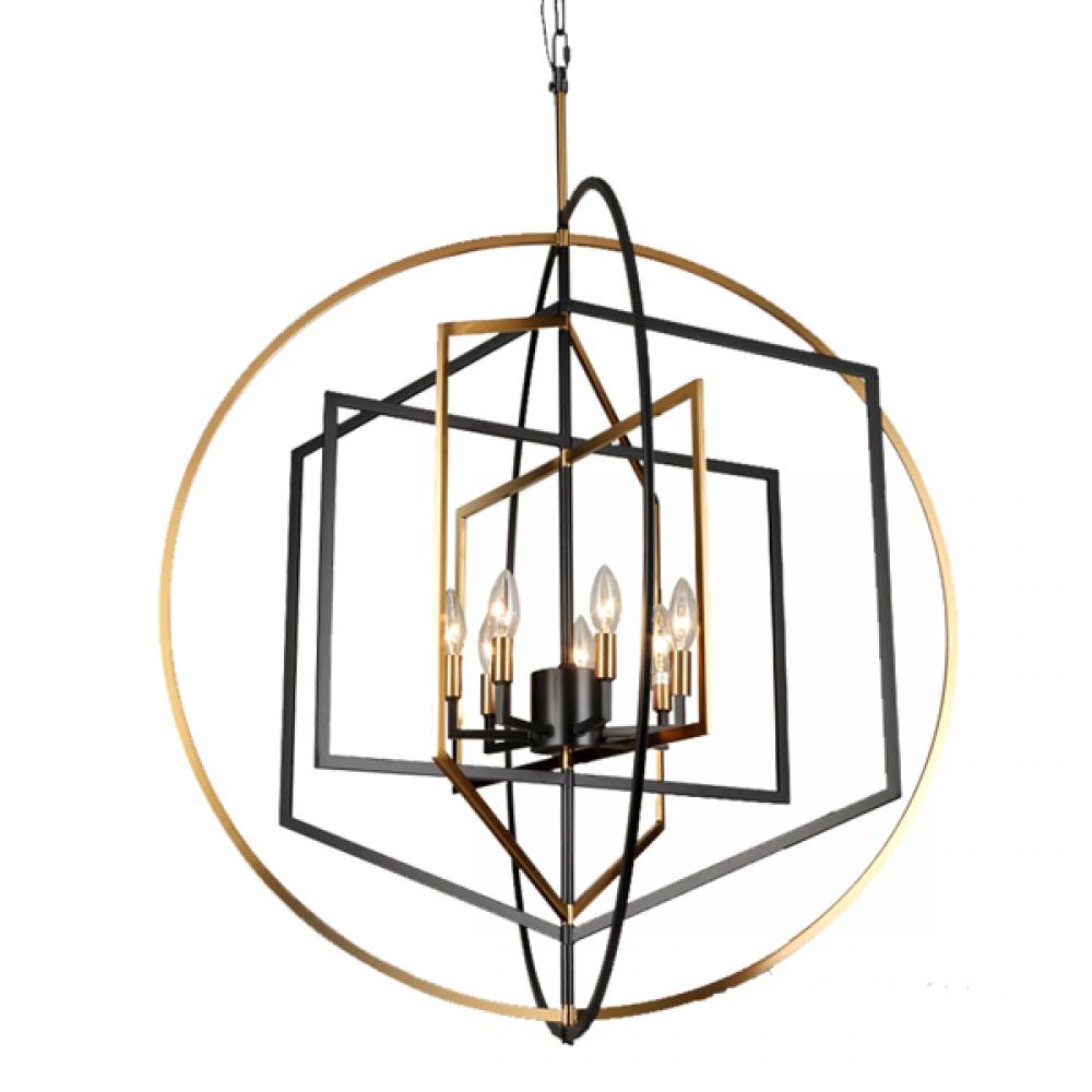 Chandelier Aged Brass / Black