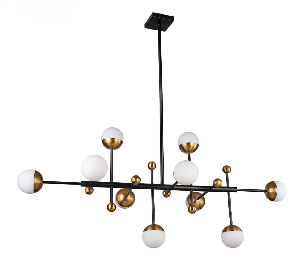 Chandelier Aged Brass / Black