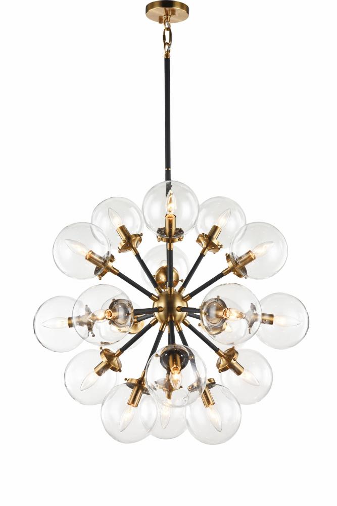 Chandelier Aged Brass / Black