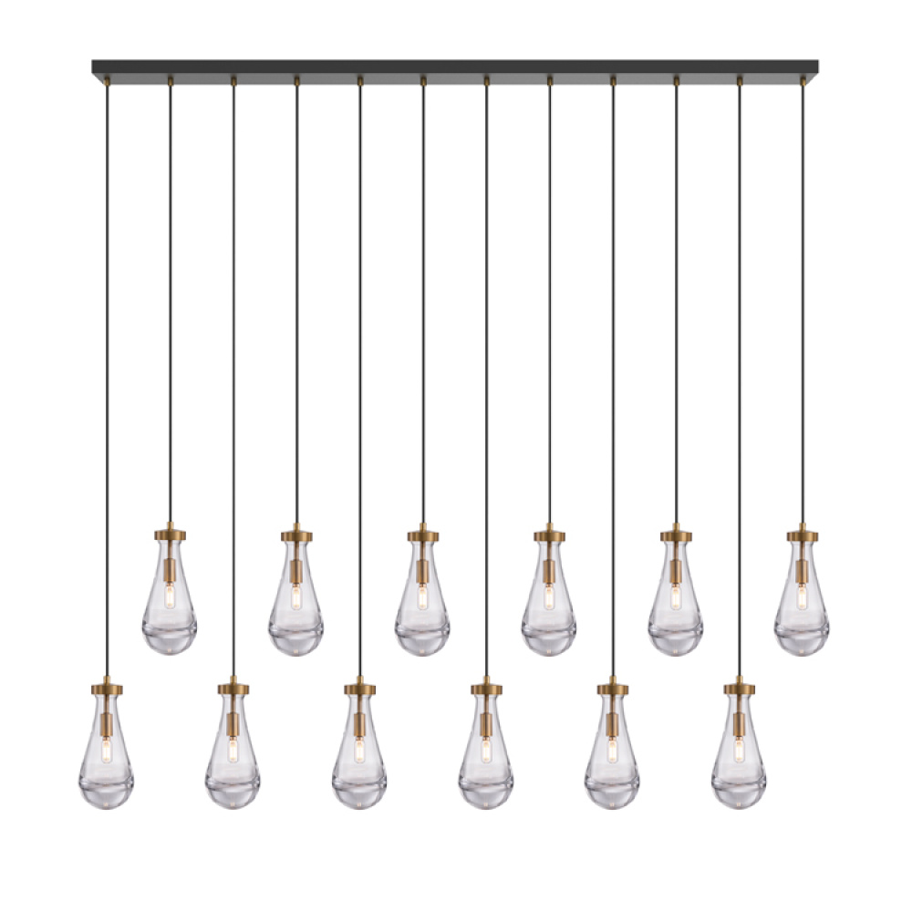 Chandelier Aged Brass / Black