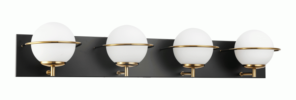 Vanity Lights Aged Brass / Black