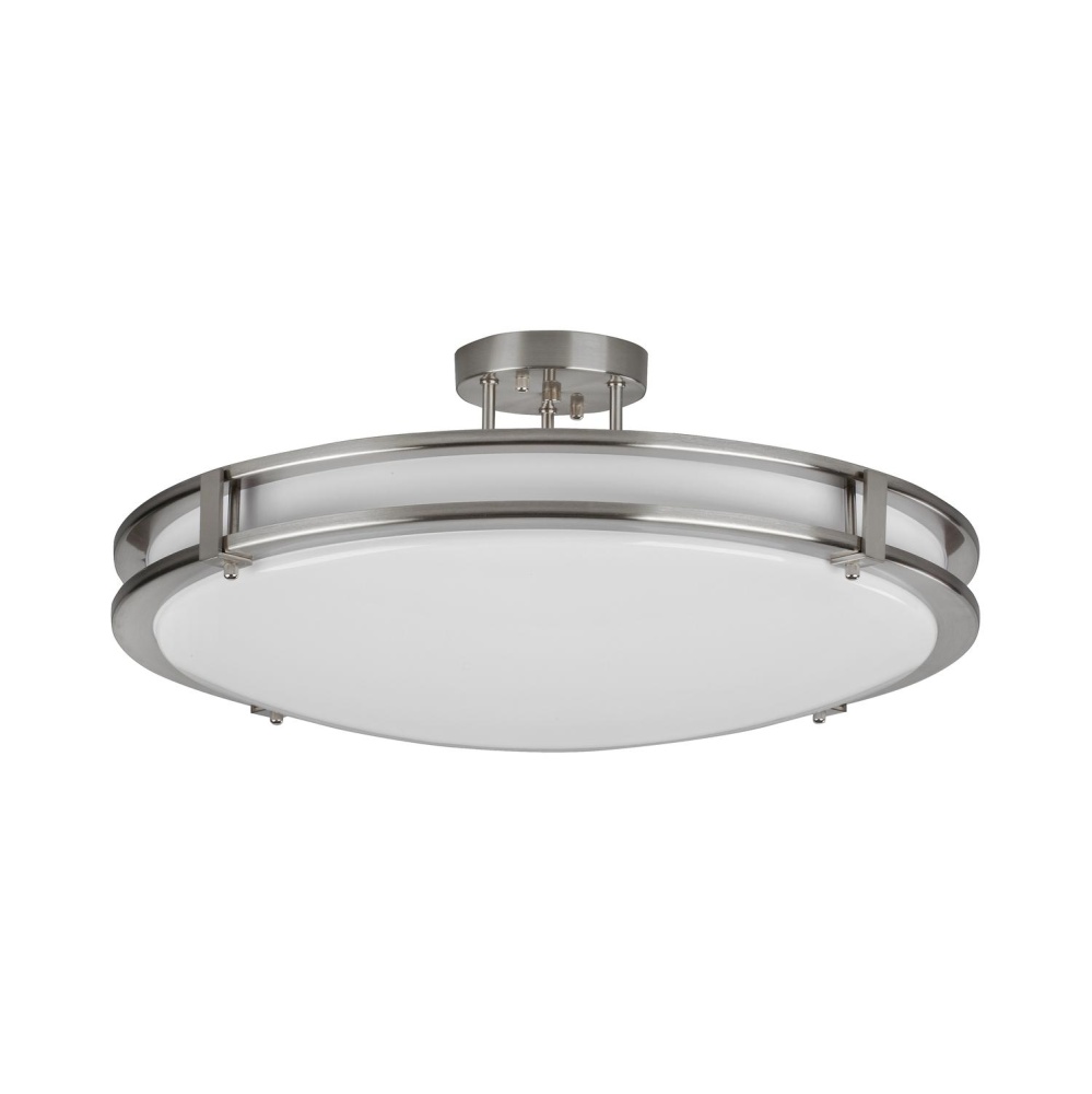 Carlisle 24'' LED Semi-Flush, 120-277V, 34W, 5 CCT, SN