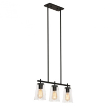 AFX Lighting, Inc. (Canada) JNNP0523MBBK - Joanna 3 Light Linear Pendant 120V - Black