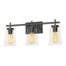 AFX Lighting, Inc. (Canada) JNNV2209MBBK - JOANNA VANITY MEDIUM BASE; BLACK; CLEAR GLASS