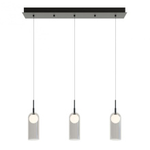 AFX Lighting, Inc. (Canada) KRNP04L30D1BKLNR3 - Kiran 3 Light Linear Pendant MB 120V,BK