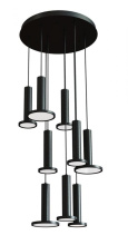 AFX Lighting, Inc. (Canada) LNAP99L30D1BKRND9 - Luna 9 Light LED Round Pendant,120V,3000K,Black