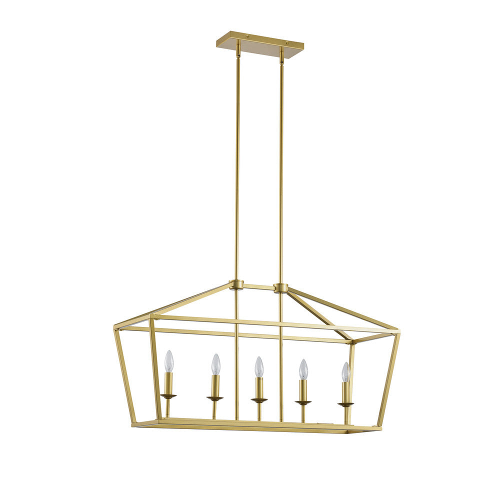 Avista Stratford Linear Chandelier 5-Light Soft Gold