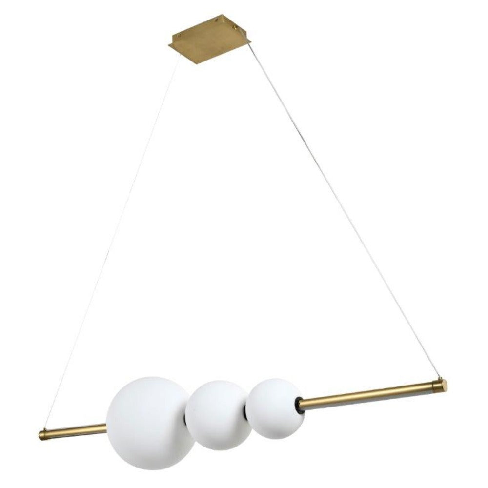 Avista Globe Chandelier Opal Glass -Gold