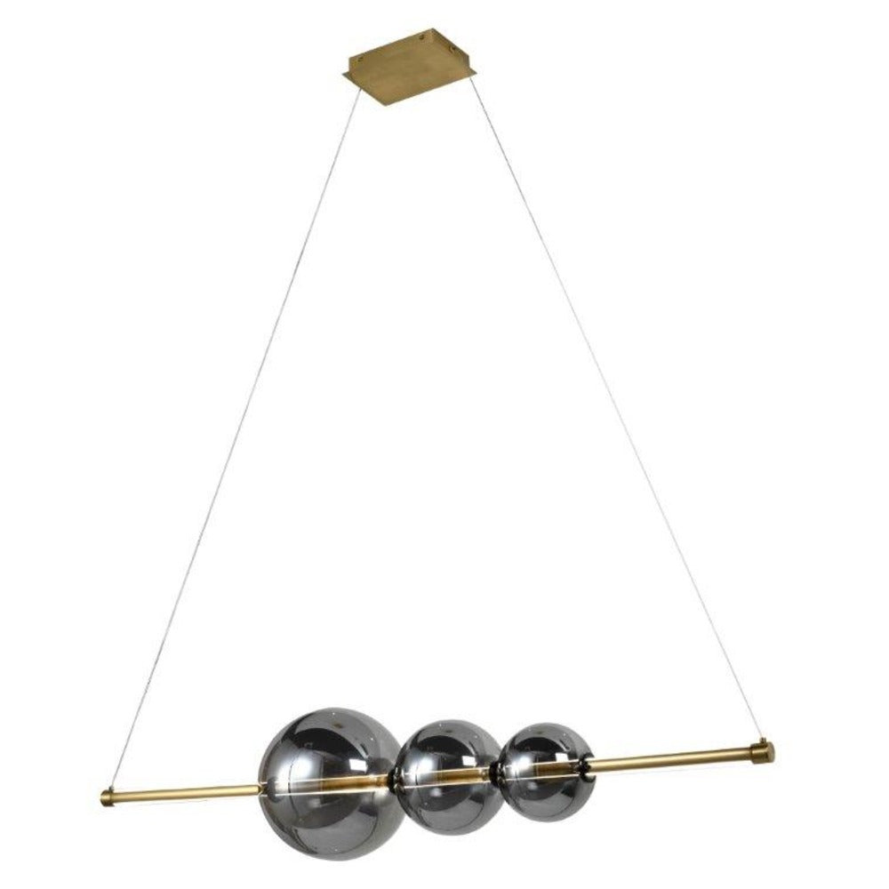 Avista Globe Chandelier Smoked Glass -Gold