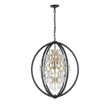 Avista Lighting Inc A7255BKGD - Avista Belair Chandelier 24" Black & Gold
