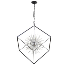 Avista Lighting Inc A8830BKCH - Avista Starburst 37" Chandelier Black & Chrome