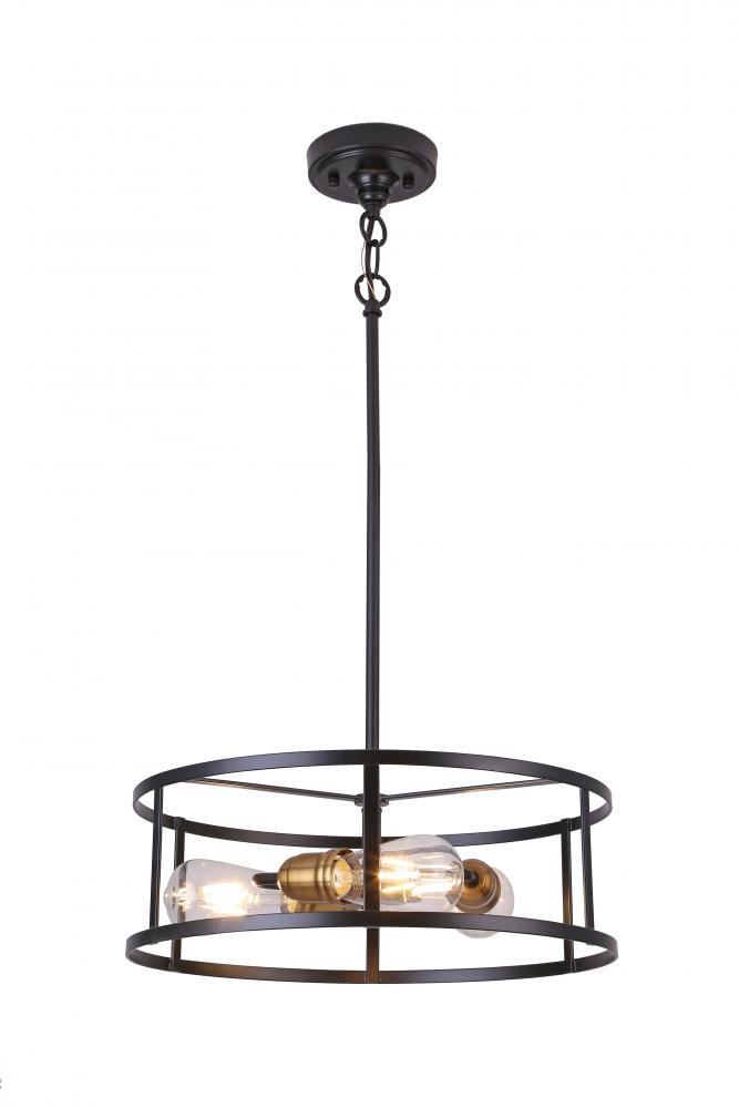 16" 3x60W E26 Pendant in black finish