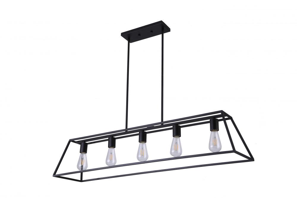 46" Linear Pendant in black finish