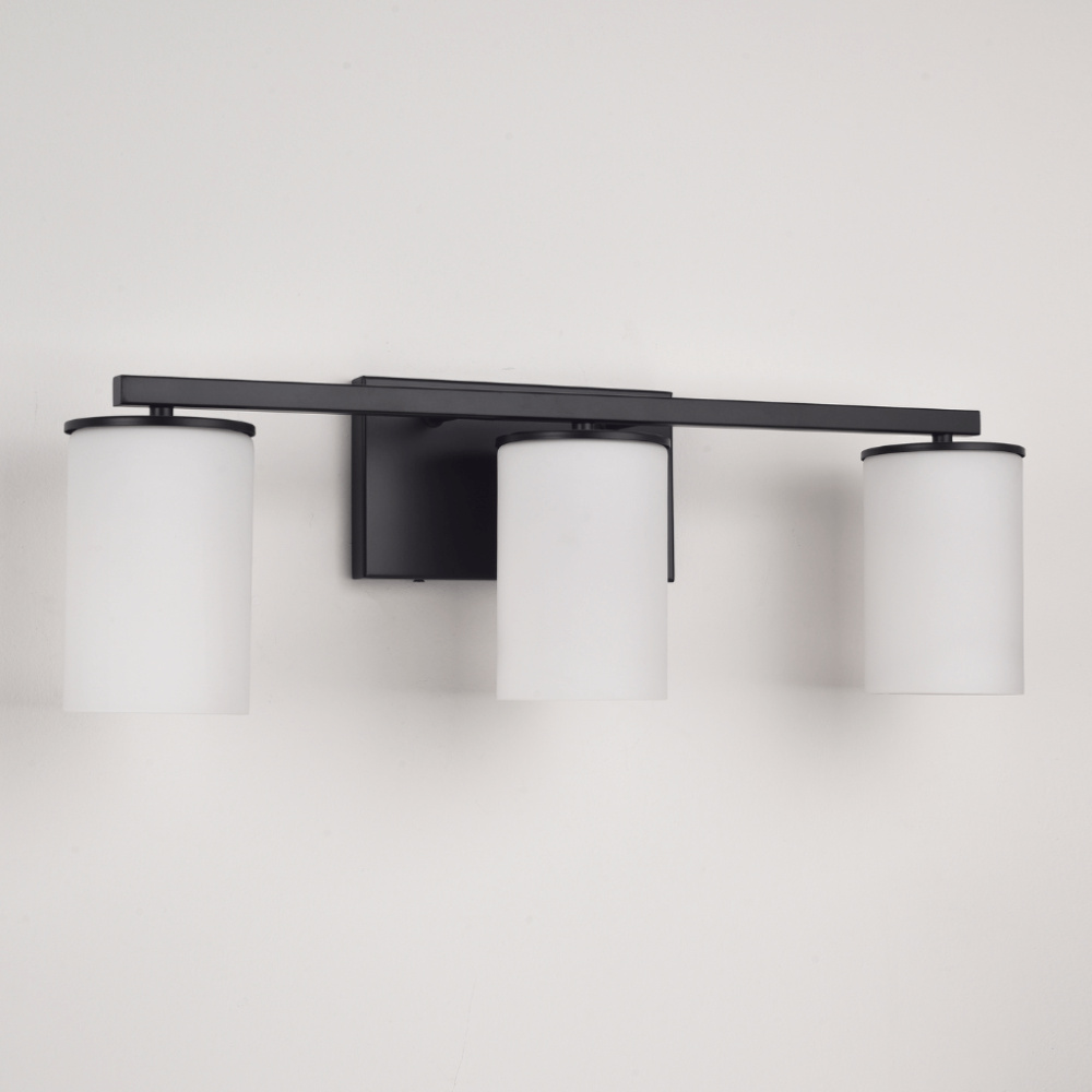 Moraine Vanity Black Finish with Opal Glass