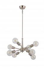 Lit Up Lighting LIT2532SN+MC - 8x60, E26 light pendant in Satin Nickel finish