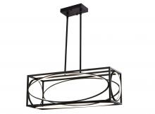 Lit Up Lighting LIT3502BK-BK - 28.5" 30W Led Pendant, intial Lumens 2400Lm, in 3000K Black frame with goldinside