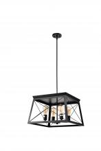 Lit Up Lighting LIT3932BK - 20" 4x60 W light Pendant in Black finish with medium base socket