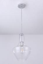Lit Up Lighting LIT5630CH+MC-CL - 10.5" 1x60 W pendant in Chrome finish with clear glass