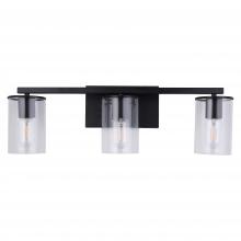 Lit Up Lighting LIT6123BK+MC -CL - 3X E26 60 W vanity Light in Black finish with replaceable socket rings