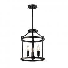 Lit Up Lighting LIT6231BK - 11" 3X60W E12 -light pendant light Material: Iron Color: Black Bulb: 3*E12(not included); Pipes