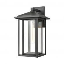 Lit Up Lighting LIT63192BK-CL - 17" Outdoor Wall Light in Black Finish with clear glass, 1xE26, Aluminium and Iron Frame