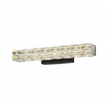 Lit Up Lighting LIT6423BK-CRY-3CCT - 25" 25W 1900LM 3CCT LED, 3000K,4000K, 5000K vanity light with black backplate and crystal, size