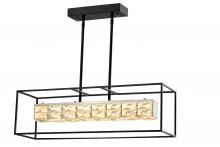 Lit Up Lighting LIT6451BK-CRY-3CCT - 40" Led LinearPendant, 30W, initial lumens 3300 / Delivered 2300 LM 3 CCT, 3000k, 4000k, 5000k