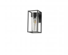 Lit Up Lighting LIT72186BK-SD - 11" Aluminium + Iron Die cast 1x60w Wall light With inner Seeded glass