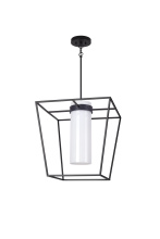 Lit Up Lighting LIT7333BK-OP - Eiffel Pendant Black Finish with Opal Glass