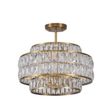 Lit Up Lighting LIT7410GD-CRY - Skylon Semi- Flush Mount Gold Finish