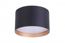 Lit Up Lighting LIT7810 BK - 14" 2X60W E26 aluminum round flush mount with cast aluminium in black finish with white 0acrylic
