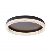 Lit Up Lighting LIT8211BK-CRY-3CCT - 24 W, 20" Flush Mount 3CCT in 3000K, 4000K, 5000K in Black finish with Acrylic crystal diffuser