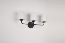 Lit Up Lighting LIT8623BK-OP - Hillsdale Vanity Black Finish with Opal Glass