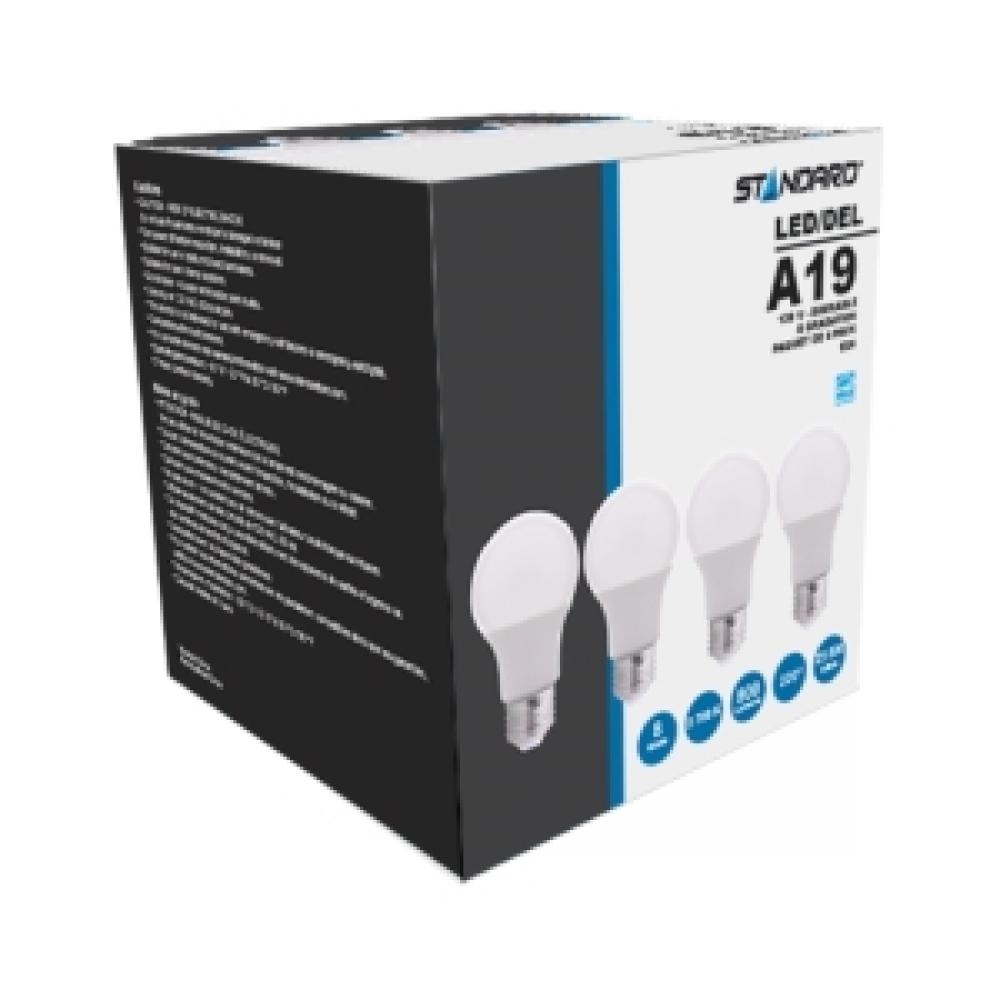 LED Lamp A19 E26 Base 8W 120V 3000K 800LM Dimmable STANDARD - 4P