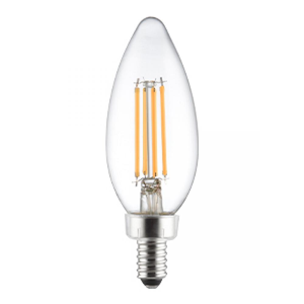 LED Filament Lamp B11 E12 Base 4.5W 120V 27K 500LM Clear Vertical Dim St andard