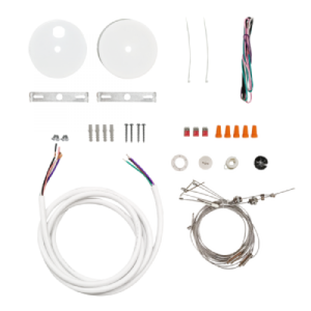 10FT AIRCRAFT CABLE KIT FOR LED STRIPS WITH 5-WIRE POWER FEED AND 2 CANO PIES - WHITE