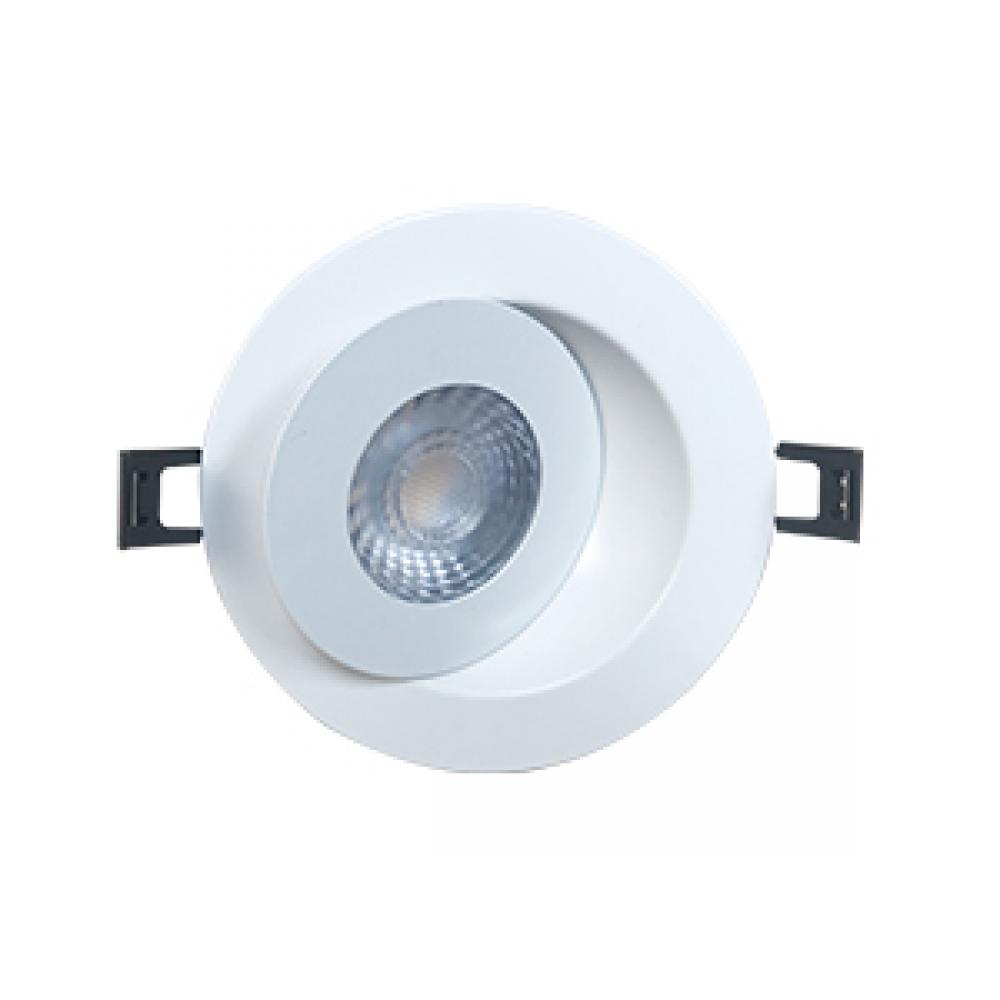 SWIVEL DOWNLIGHT 8W 120V 2700/3000/4000K 4IN 45Â° WHITE ROUND 600lm