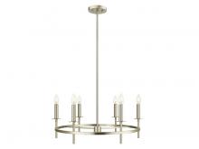 Savoy House Meridian CA M100140BN - 6-Light Chandelier in Brushed Nickel