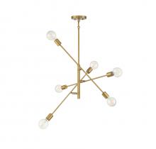 Savoy House Meridian CA M10084NB - 6-Light Chandelier in Natural Brass