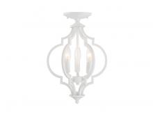 Savoy House Meridian CA M60055BQW - 3-Light Convertible Semi-Flush or Pendant in Bisque White