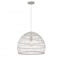 Savoy House Meridian CA M70106WR - 1-Light Pendant in White Rattan with A White Socket 