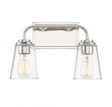 Savoy House Meridian CA M80043PN - 2-Light Bathroom Vanity Light in Polished Nickel