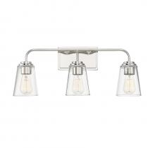 Savoy House Meridian CA M80044PN - 3-Light Bathroom Vanity Light in Polished Nickel