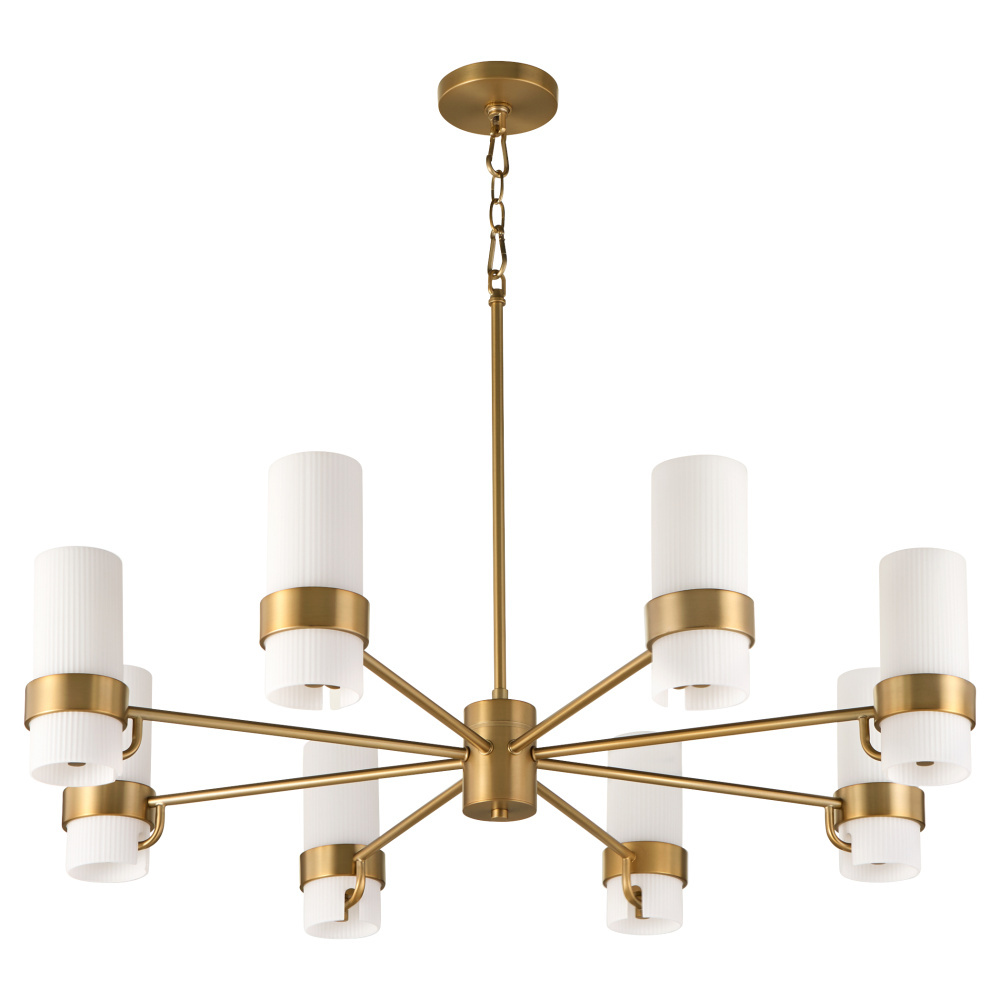SOJOURN 8 LIGHT CHANDELIER - BRUSHED BRASS