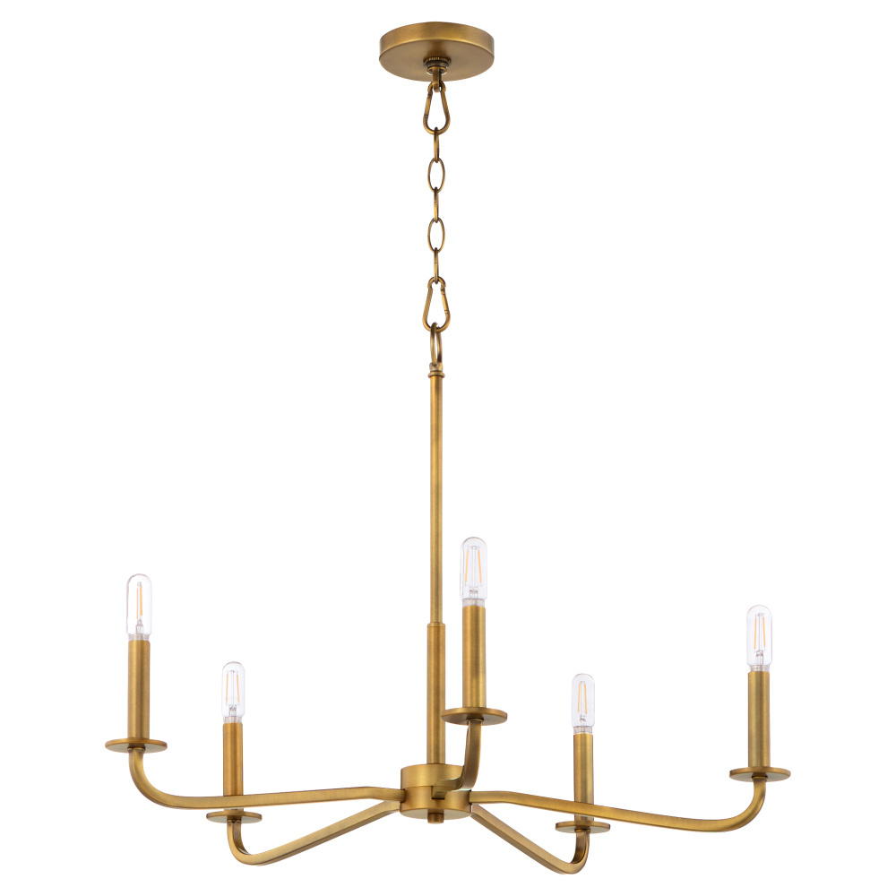RUTHERFORD 5 LIGHT CHANDELIER - BRUSHED BRASS