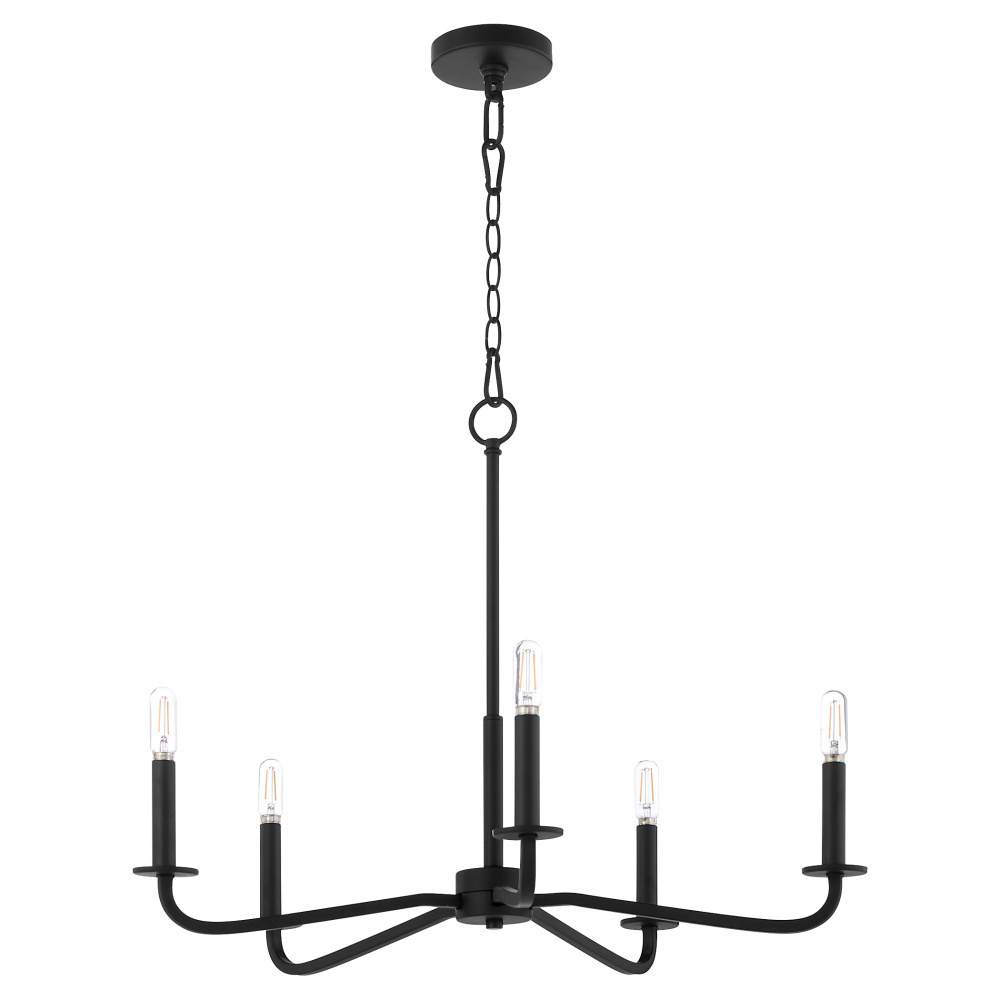 RUTHERFORD 5 LIGHT CHANDELIER - MATTE BLACK