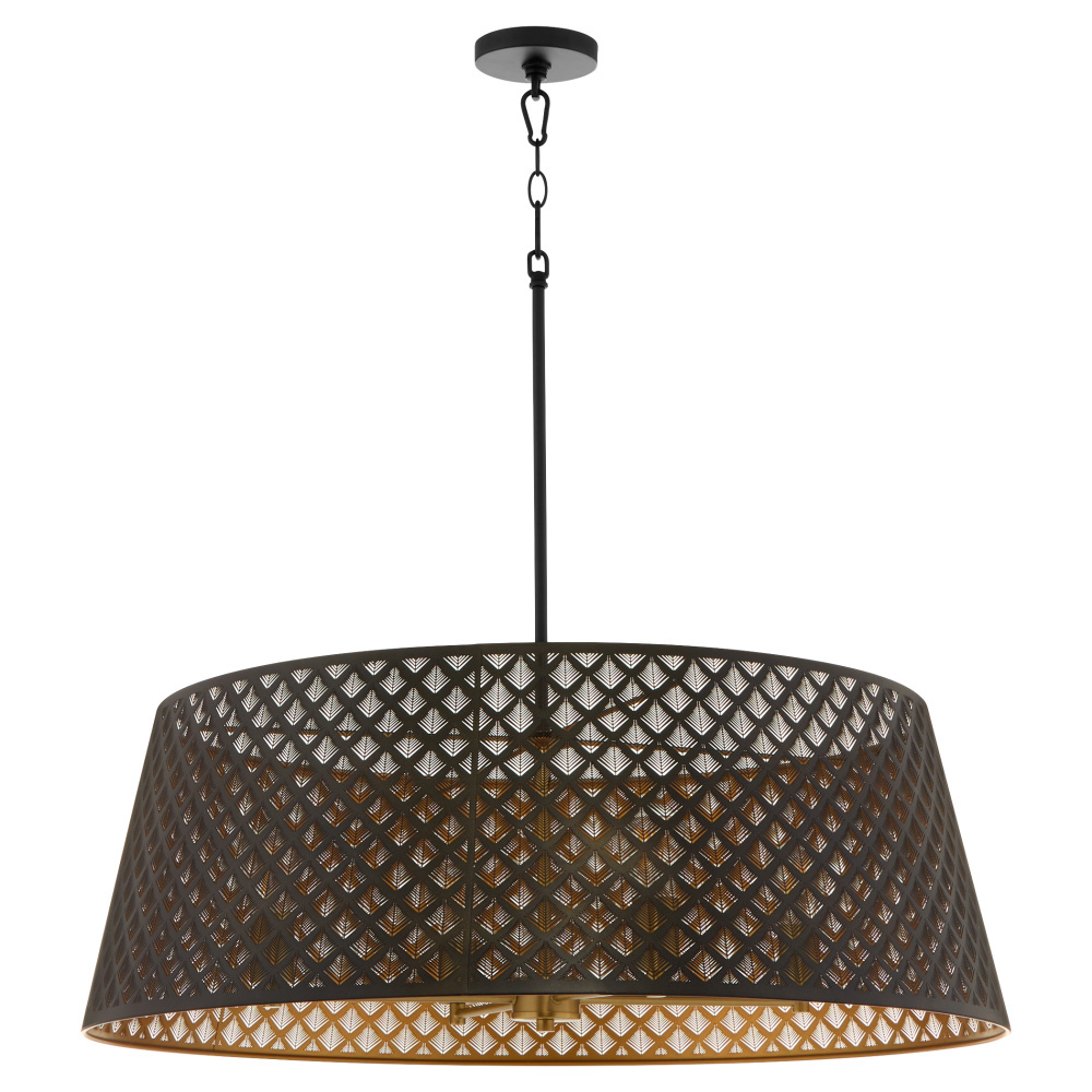 BENEDICT 32" 4 LIGHT PENDANT - MATTE BLACK/AGED BLACK